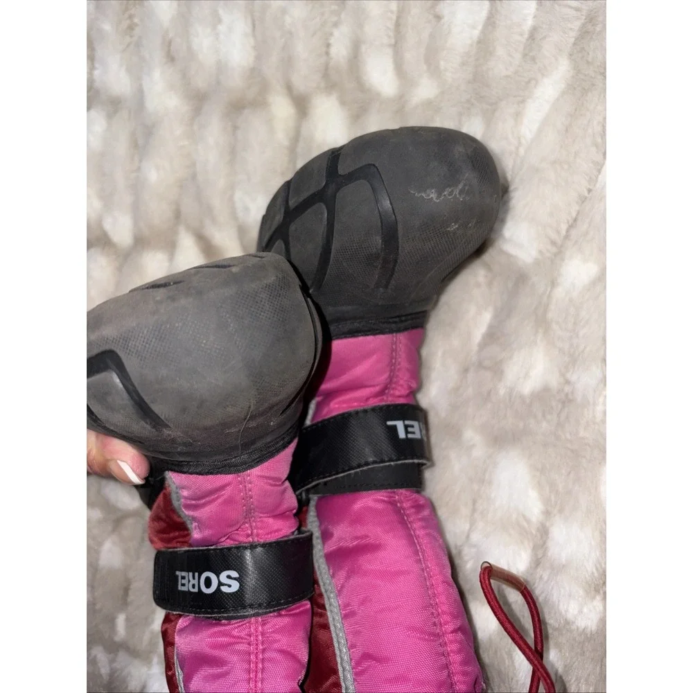 Sorel Flurry Waterproof Winter Snow Boots Pink Red NY1810-660 Girl Youth Size 13